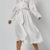 Women's Pajamas Bathrobe Robes Gown Pure Color Simple Casual Comfort Wedding Party Satin Breathable V Wire Long Sleeve Pocket Summer Fall Black White 2 Women's Pajamas Bathrobe Robes Gown Pure Color Simple Casual Comfort Wedding Party Satin Breathable V Wire Long Sleeve Pocket Summer Fall Black White -Ladies Pajamas Store aazhxx1693206716119