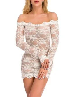 Women's Pajamas Nightgown Nightshirt Dress Pure Color Simple Casual Soft Home Bed Valentine's Day Polyester Breathable Off Shoulder Long Sleeve Summer Spring Black White 26 Women's Pajamas Nightgown Nightshirt Dress Pure Color Simple Casual Soft Home Bed Valentine's Day Polyester Breathable Off Shoulder Long Sleeve Summer Spring Black White -Ladies Pajamas Store acaukd1681810597898