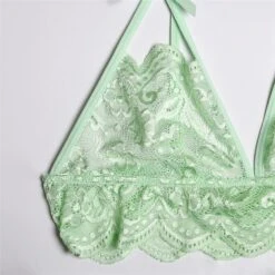 Women‘s Christmas Lingeries Gift Lace Bras Fixed Straps Sheer Bras Triangle Cup V Neck Breathable Lace Hook & Eye Date Casual Daily Xmas Sexy 1 Set White Black / Bra & Panty Set -Ladies Pajamas Store admyzl1639398805053