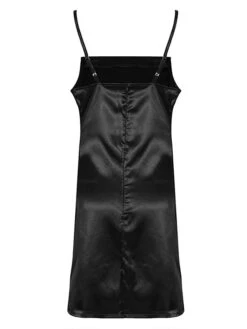 Women's Sexy Lingerie Chemises & Negligees Pure Color Fashion Hot Comfort Party Home Valentine's Day Satin Breathable Straps Sleeveless Backless Summer Spring Black Champagne -Ladies Pajamas Store afjkre1681109584523