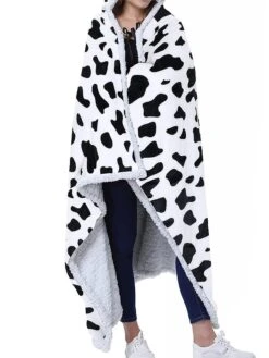 Women's Bathrobe Wearable Blanket Leopard Grid / Plaid Warm Casual Home Flannel Warm Hoodie Spring Fall Red Black White