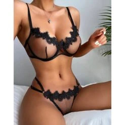 Women's Sexy Bodies Lingerie Set 2 Pieces Patchwork Pure Color Ultra Slim Hot See Through Bed Date Valentine's Day Lace Straps Transparent Hole Spring Summer Black / Hook & Eye / Soft 9 Women's Sexy Bodies Lingerie Set 2 Pieces Patchwork Pure Color Ultra Slim Hot See Through Bed Date Valentine's Day Lace Straps Transparent Hole Spring Summer Black / Hook & Eye / Soft -Ladies Pajamas Store anzvlj1660292195328