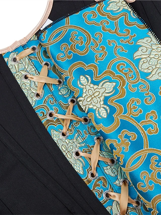 Corset Women's Corset Tops Party & Evening Club Black Blue Sexy Overbust Corset Hook & Eye Lace Up Retro Tummy Control Push Up Flower Fall Winter 18 Corset Women's Corset Tops Party & Evening Club Black Blue Sexy Overbust Corset Hook & Eye Lace Up Retro Tummy Control Push Up Flower Fall Winter - Image 16