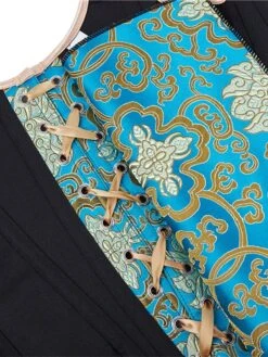 Corset Women's Corsets Halloween Party & Evening Club Black Blue Comfortable Overbust Corset Hook & Eye Lace Up Retro Tummy Control Push Up Flower Spring Fall Winter -Ladies Pajamas Store aszzta1658476225634