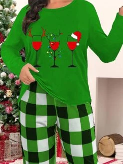 Women's Christmas Pajamas Top Snowman Comfort Soft Christmas Spandex Fall Winter Black Red
