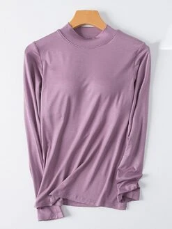 Women's Pajama Top With Chest Pads Loungewear Top Pure Color Fashion Casual Comfort Home Daily Bed Modal Breathable Crew Neck Long Sleeve Fall Winter Black White 26 Women's Pajama Top With Chest Pads Loungewear Top Pure Color Fashion Casual Comfort Home Daily Bed Modal Breathable Crew Neck Long Sleeve Fall Winter Black White -Ladies Pajamas Store ayhygf1697699930486