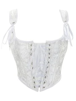 Women's Shapewear Flower Corsets Party Christmas Wedding Party Cotton Blend Breathable Straps Sleeveless Backless Summer Spring Black White -Ladies Pajamas Store bateol1697170349146