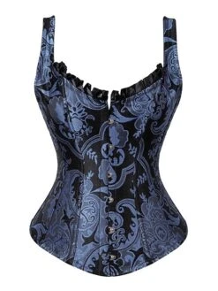 Women's Body Shaper Flower Fashion Corsets Gothic Party Halloween Going Out Polyester Breathable Straps Sleeveless Backless Summer Spring Silver Blue -Ladies Pajamas Store bdiwyp1693295685232