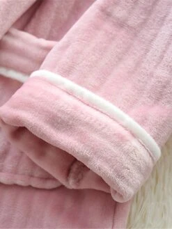 Women's Pajamas Sets Pure Color Warm Casual Soft Home Daily Bed Polyester Breathable Lapel Long Sleeve Shirt Pant Button Pocket Fall Winter Pink -Ladies Pajamas Store bdjkak1692348360488