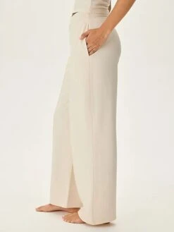 Women's Long Johns Pajama Pant Pure Color Warm Fashion Home Street Daily Cotton Comfort Pocket Elastic Waist Fall Winter Milky Black -Ladies Pajamas Store bktvkf1693379803729