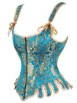 Corset Women's Corsets Halloween Party & Evening Club Black Blue Comfortable Overbust Corset Hook & Eye Lace Up Retro Tummy Control Push Up Flower Spring Fall Winter -Ladies Pajamas Store bozptd1658476218978