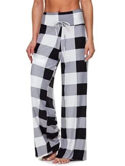 Women's Christmas Loungewear Pants Elk Tie Dye Sport Casual Comfort Xmas Home Christmas Daily Polyester Breathable Pant Summer Fall Blue Square Red Plaid -Ladies Pajamas Store bpfxnn1693295696978