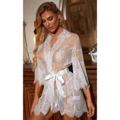 Women's Plus Size Sexy Lingerie Chemises & Negligees Spandex Transparent White Black / Super Sexy -Ladies Pajamas Store bsvmfz1645693597212