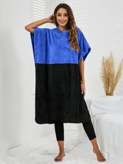 Women's Robes Gown Pure Color Comfort Home Polyester Comfort Short Sleeve Pullover Pocket Hoodie Summer Red Blue -Ladies Pajamas Store buebeh1690446020384