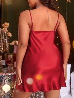 Women's Plus Size Pajamas Nightgown Nightshirt Dress Pure Color Casual Comfort Sweet Home Daily Bed Polyester Breathable Straps Sleeveless Dress Backless Spring Summer Black Pink -Ladies Pajamas Store butjje1676446186575