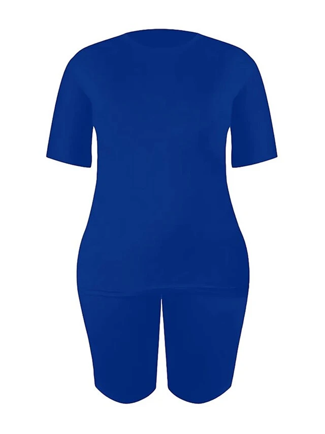 Women's Loungewear Sets Pure Color Fashion Casual Comfort Street Daily Date Polyester Breathable Crew Neck Short Sleeve Shorts Elastic Waist Summer Spring Black White 18 Women's Loungewear Sets Pure Color Fashion Casual Comfort Street Daily Date Polyester Breathable Crew Neck Short Sleeve Shorts Elastic Waist Summer Spring Black White - Image 16