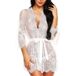 Women's Plus Size Sexy Lingerie Chemises & Negligees Spandex Transparent White Black / Super Sexy -Ladies Pajamas Store bydtbk1645693591504