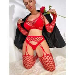 Women's Petite Loungewear Sexy Bodies Geometic Sexy Uniforms Home Polyester Gift Hole Summer Spring Black Red -Ladies Pajamas Store cgpgjy1697103809511