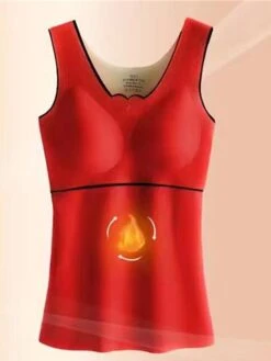 Women's Top Thermal Shirt Pure Color Warm Fashion Simple Home Street Daily Cotton Warm Breathable Straps Sleeveless Fall Winter Bean Paste Color Black -Ladies Pajamas Store chgwrn1694072382696