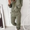Women's Loungewear Sets Letter Fashion Comfort Soft Home Daily Bed Polyester Breathable Crew Neck Long Sleeve Pullover Pant Pocket Elastic Waist Fall Winter Green -Ladies Pajamas Store ciazrw1694164387005
