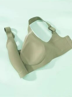 Women's Plus Size Bra Top Pure Color Simple Casual Comfort Home Street Bed Nylon Breathable Straps Sleeveless Summer Spring Iron Gray ArmyGreen -Ladies Pajamas Store cisboy1694164428004