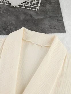 Women's Pajamas Bathrobe Robes Gown Pure Color Simple Casual Comfort Wedding Party Cotton Breathable V Wire Long Sleeve Fall Winter Beige 18 Women's Pajamas Bathrobe Robes Gown Pure Color Simple Casual Comfort Wedding Party Cotton Breathable V Wire Long Sleeve Fall Winter Beige -Ladies Pajamas Store clwiuy1693206719400