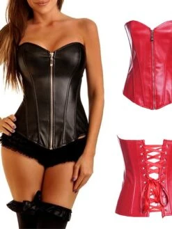 Women's Body Shaper Pure Color Fashion Corsets Comfort Xmas Party Home Christmas Polyester Breathable Bandeau Sleeveless Backless Summer Spring Black Red