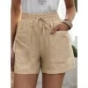 Summer Women's New Loose Linen Casual Shorts Pocket Solid Color Large Size High Waist Wide Leg Pants 2 Summer Women's New Loose Linen Casual Shorts Pocket Solid Color Large Size High Waist Wide Leg Pants -Ladies Pajamas Store cphksy1648458762695