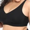Women's Wireless Bras Padded Bras Fixed Straps Full Coverage Deep U Breathable Pure Color Hook & Eye Date Casual Daily Cotton 1PC Black Khaki / Plus Size / Bras & Bralettes / 1 PC / Plus Size -Ladies Pajamas Store ctvqvz1658916779591