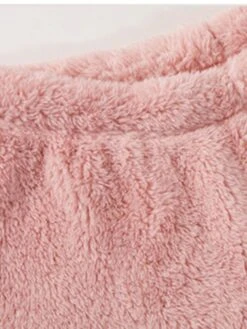 Women's Polar Fleece Pajama Pants Pure Color Simple Plush Casual Street Daily Date Warm Breathable Pant Elastic Waist Fall Winter Lotus Pink Pink -Ladies Pajamas Store ctvzoa1696232012548