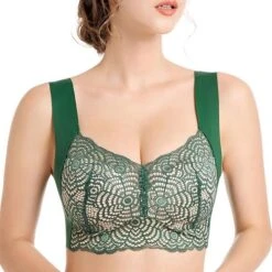 Women's Wireless Bras Full Coverage Pure Color Pull-On Closure Spandex Sexy 1PC Green Black / Bras & Bralettes / Plus Size -Ladies Pajamas Store dauuxn1620367970493