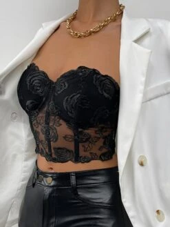 Corset Women's Corset Tops Prom Party & Evening Club Black White Red Sexy Underbust Corset Buckle Tummy Control Lace Summer Spring -Ladies Pajamas Store dbnbhk1643185341292