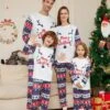 Matching Family Christmas Pajamas Sets Letter Elk Basic Casual Comfort Home Christmas Cotton Breathable Gift Crew Neck Long Sleeve T Shirt Tee Pant Fall Winter White -Ladies Pajamas Store dcfsvv1697074754076