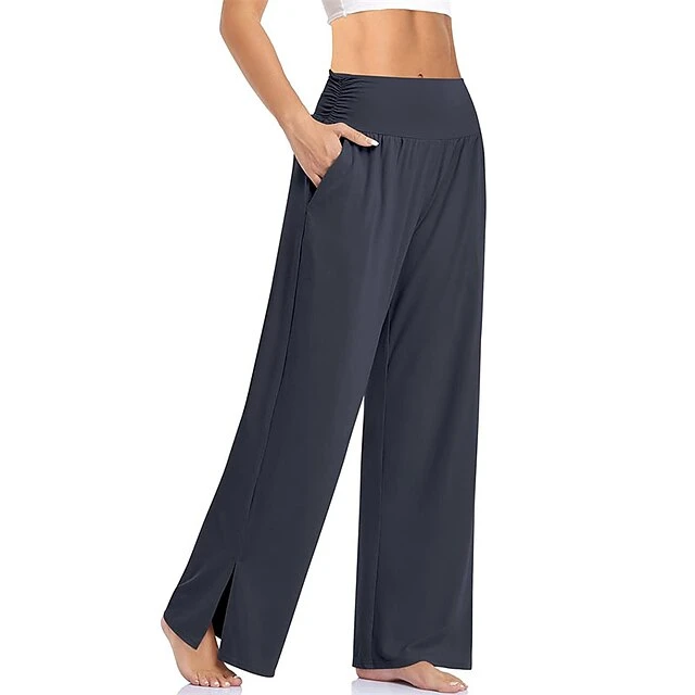 Women's Loungewear Pants With Pockets Solid Color Casual Comfortable Loose Sweatpants Yoga Dance Lady Pants Spring Summer Black Blue 9 Women's Loungewear Pants With Pockets Solid Color Casual Comfortable Loose Sweatpants Yoga Dance Lady Pants Spring Summer Black Blue - Image 7