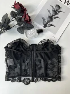 Corset Women's Corset Tops Prom Party & Evening Club Black White Red Sexy Underbust Corset Buckle Tummy Control Lace Summer Spring -Ladies Pajamas Store dgdbkb1647853873243