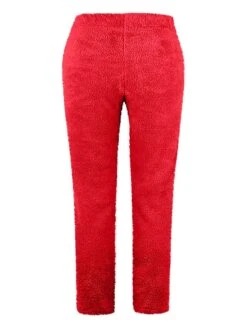 Women's Fleece Pajamas Pants Pure Color Fashion Simple Casual Street Date Airport Flannel Breathable Long Pant Elastic Waist Fall Winter Black Pink -Ladies Pajamas Store dheqdk1691392658936