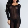 Women's Bodysuits Teddies & Bodysuits Solid Colored Nylon Crew Neck Mesh White Black / Super Sexy