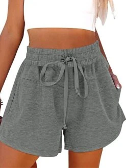 Women's Loungewear Pants Lounge Pants Pure Color Simple Casual Comfort Home Daily Vacation Polyester Breathable Pocket Elastic Waist Summer Spring Black White -Ladies Pajamas Store dihwiz1677484971299