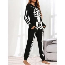 Women's Loungewear Onesie Ghost Fashion Casual Comfort Home Halloween Street Cotton Fall Winter Black -Ladies Pajamas Store djaykb1692182974532