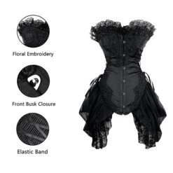 Corset Women's Corsets Trachtenmieder Christmas Halloween Wedding Party Birthday Party Plus Size Black Red Black White Sexy Country Bavarian Hook & Eye Lace Up Classic Tummy Control Push Up Solid -Ladies Pajamas Store djkoru1663922665516