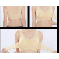 Women's Oversized Lace Sports Bras Cross Front Side Buckle Wire Free Bra Yoga Workout Activewear -Ladies Pajamas Store dkeiof1649319858628