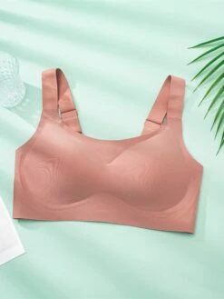 Women's Plus Size Bra Top Pure Color Simple Casual Comfort Home Street Bed Nylon Breathable Straps Sleeveless Summer Spring Iron Gray ArmyGreen -Ladies Pajamas Store dkgvbj1694164426351