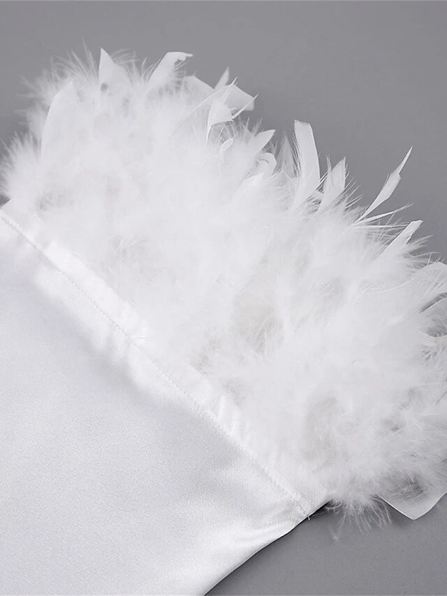 Women's Pajamas Bathrobe Robes Gown Pure Color Fashion Casual Comfort Home Daily Bed Satin Breathable V Wire Long Sleeve Feather Summer Fall White 15 Women's Pajamas Bathrobe Robes Gown Pure Color Fashion Casual Comfort Home Daily Bed Satin Breathable V Wire Long Sleeve Feather Summer Fall White - Image 13