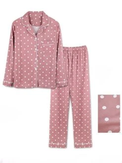 Women's Pajamas Sets Grid / Plaid Dot Fashion Casual Soft Home Daily Bed Satin Breathable Lapel Long Sleeve Shirt Pant Button Pocket Fall Winter Lotus Pink Black 12 Women's Pajamas Sets Grid / Plaid Dot Fashion Casual Soft Home Daily Bed Satin Breathable Lapel Long Sleeve Shirt Pant Button Pocket Fall Winter Lotus Pink Black -Ladies Pajamas Store dmvlry1697793497321