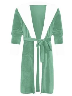 Women's Warm Plush Robes Gown Pure Color Comfort Xmas Home Daily Bed Polyester Breathable Hoodie Long Sleeve Pocket Fall Winter Black Pink -Ladies Pajamas Store dnkwae1692602392521