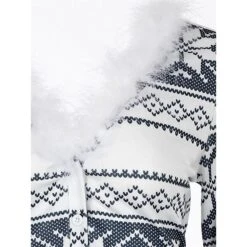 Women's Onesie Christmas Xmas Geometic Snowflake Fashion Plush Comfort Polyester Breathable V Wire Long Sleeve Backless Feather Fall Winter Pink Wine -Ladies Pajamas Store drsduc1695281841411