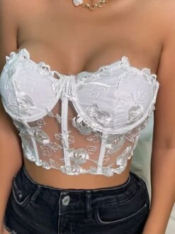 Corset Women's Corset Tops Prom Party & Evening Club Black White Red Sexy Underbust Corset Buckle Tummy Control Lace Summer Spring -Ladies Pajamas Store dvqxpz1647853844970