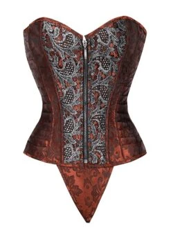 Women's Corsets Halloween Waist Trainer Body Shaper Pure Color Fashion Retro Hot Party Carnival Polyester Breathable Bandeau Embroidery Adjustable Summer Spring Brown -Ladies Pajamas Store dvrjsc1691133308681