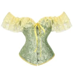 Women's Corsets Halloween Country Bavarian Overbust Corset Tummy Control Push Up Lace Lace Jacquard Pure Color Hook & Eye Lace Up Cotton Polyester Christmas Wedding Party Birthday Party Fall