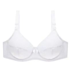 Women's Underwire Bras Full Coverage Pure Color Hook & Eye Nylon 1PC Black White -Ladies Pajamas Store dzigkk1590130228663